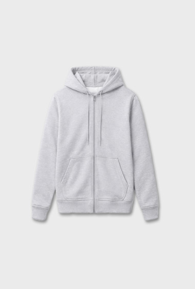 ÁO HOODIE CÓ KHÓA KÉO MÀU XÁM